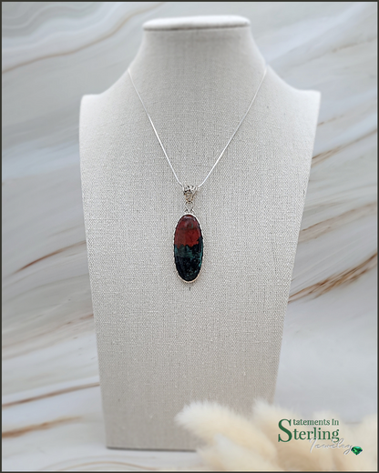 Sonoran Sunrise Jasper and Sterling Silver Pendant