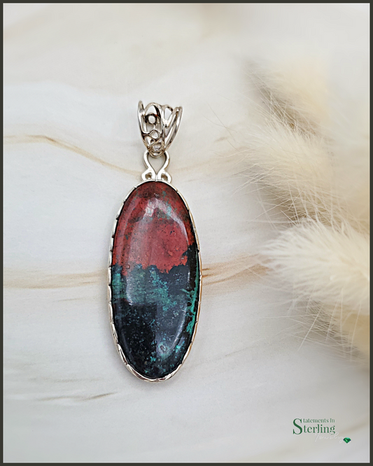 Sonoran Sunrise Jasper and Sterling Silver Pendant