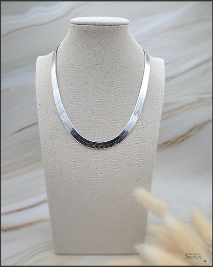 Italian Magic Herringbone Sterling Silver Statement Chain