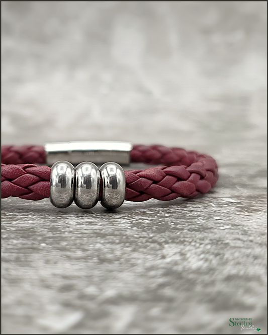 Rimanchik NORSE Bracelet in Burgundy Leather