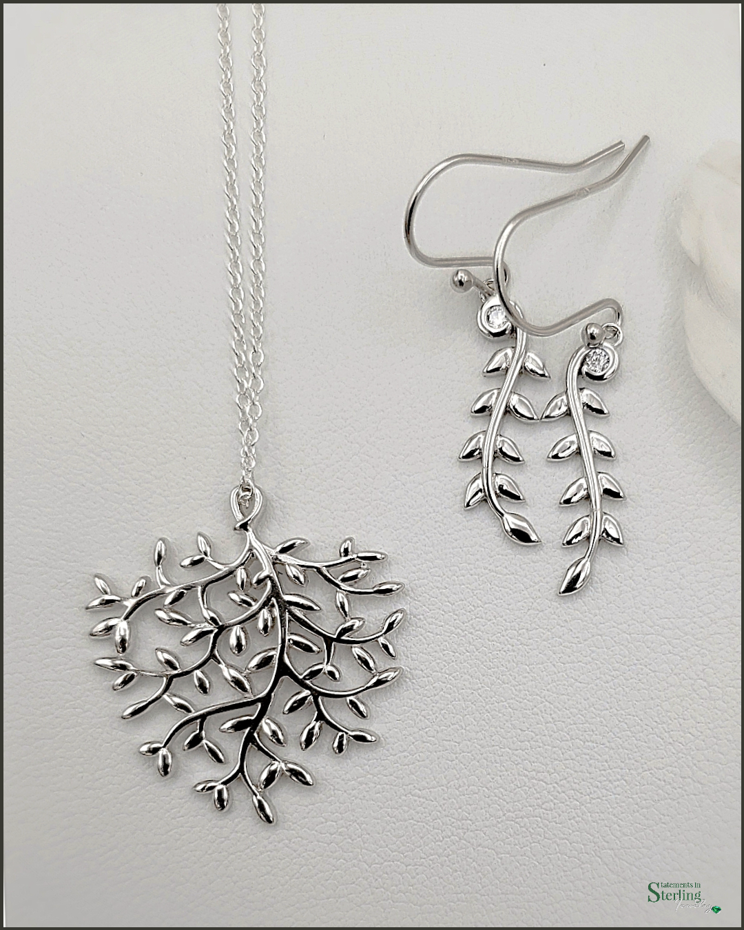 Sterling Silver Olive Leaf Necklace