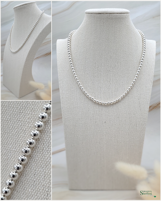 Sterling Silver Bead Necklace