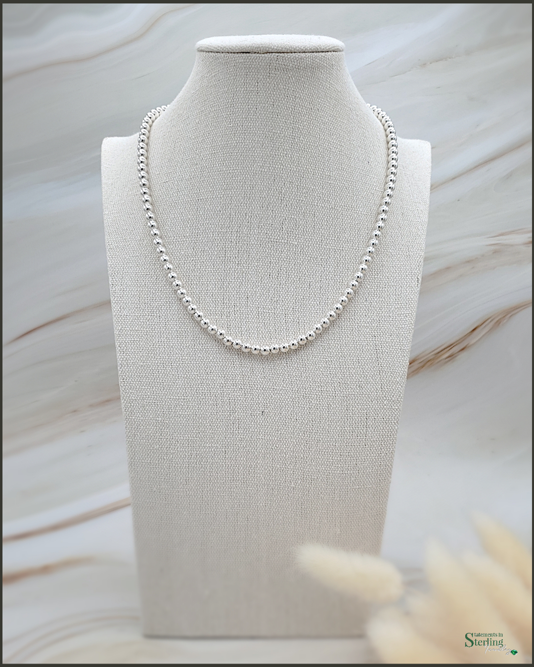 Sterling Silver Bead Necklace