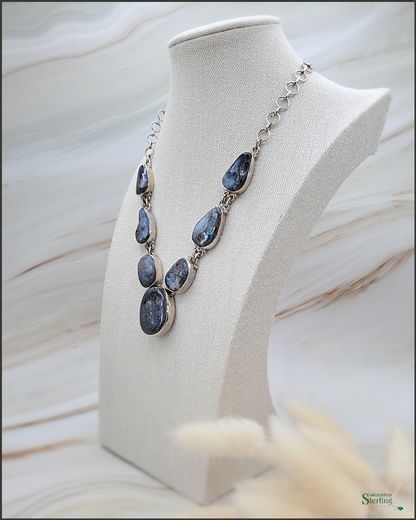 Australian Boulder Opal and Sterling Silver Statement Necklace