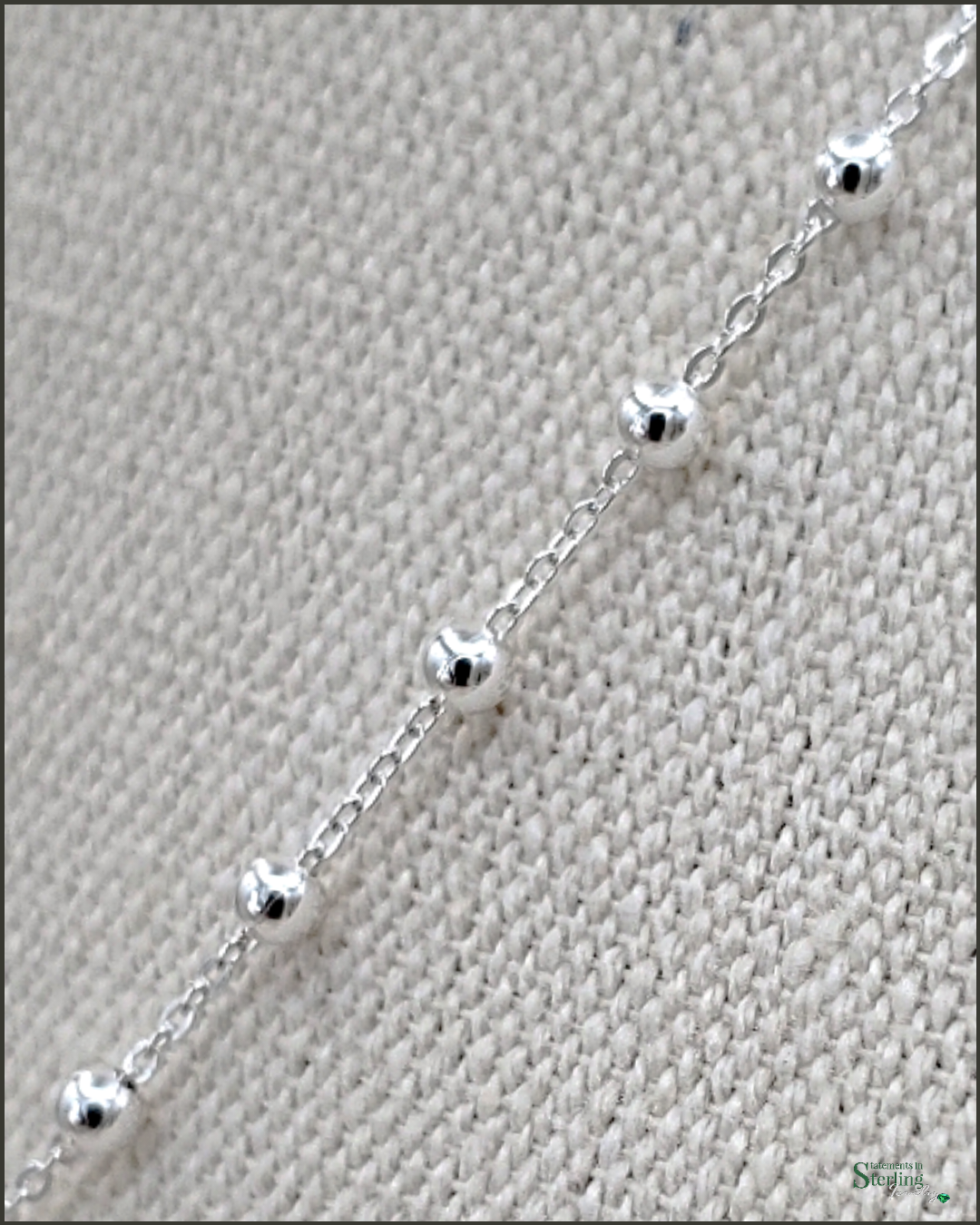 Sterling Silver Bead Italian Station Chain