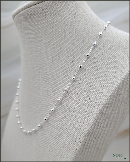 Sterling Silver Bead Italian Station Chain