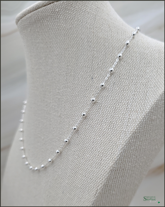 Sterling Silver Bead Italian Station Chain