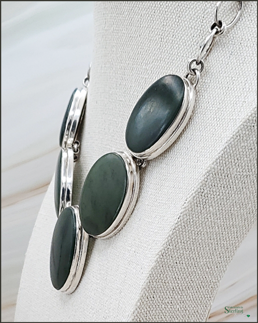 Rainforest Jasper and Sterling Silver Statement Necklace