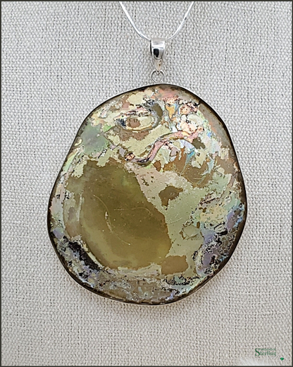 Roman Glass and Sterling Silver Statement Pendant III