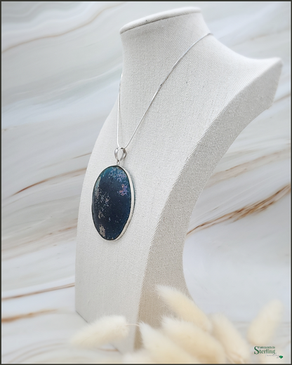 Roman Glass and Sterling Silver Statement Pendant II