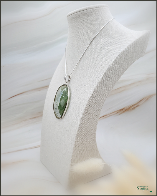 Roman Glass and Sterling Silver Statement Pendant X