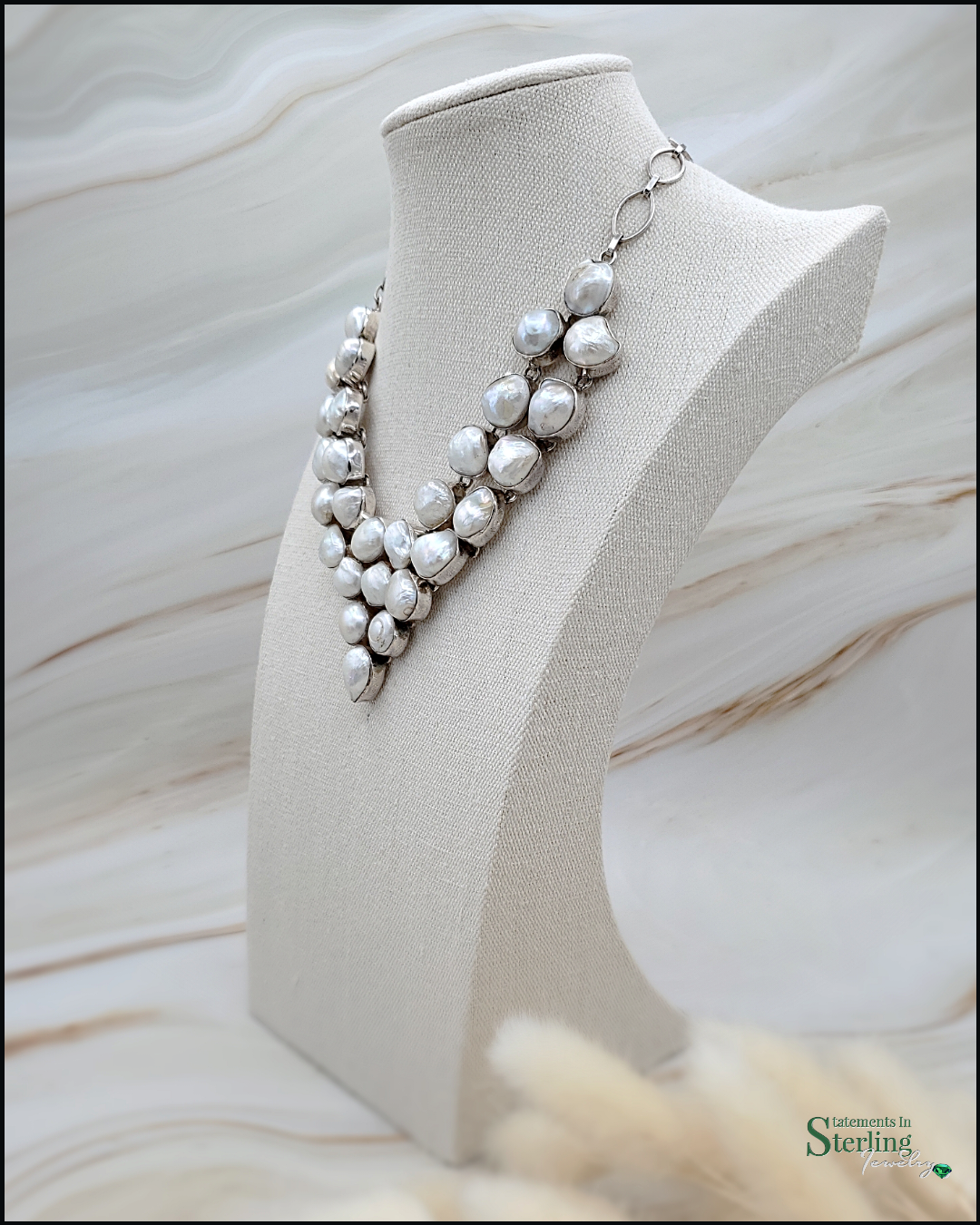 Freshwater Baroque Pearl and Sterling Silver Necklace