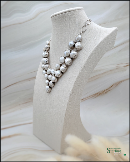 Freshwater Baroque Pearl and Sterling Silver Necklace