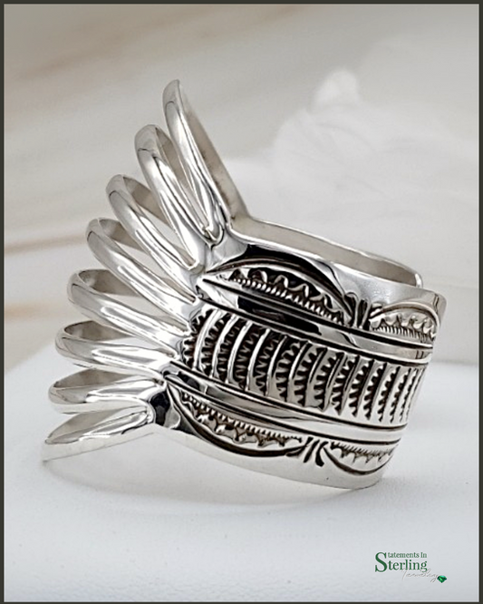 Navajo Sterling Silver Cuff Bracelet by Wilbert Benally