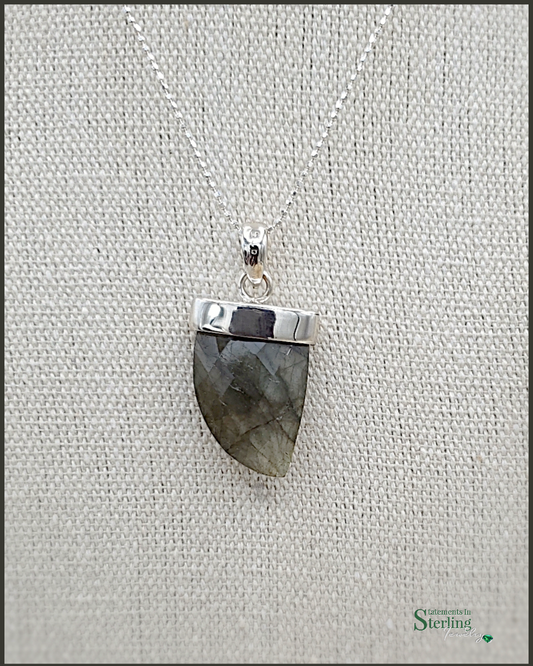 Labradorite and Sterling Silver Pendant