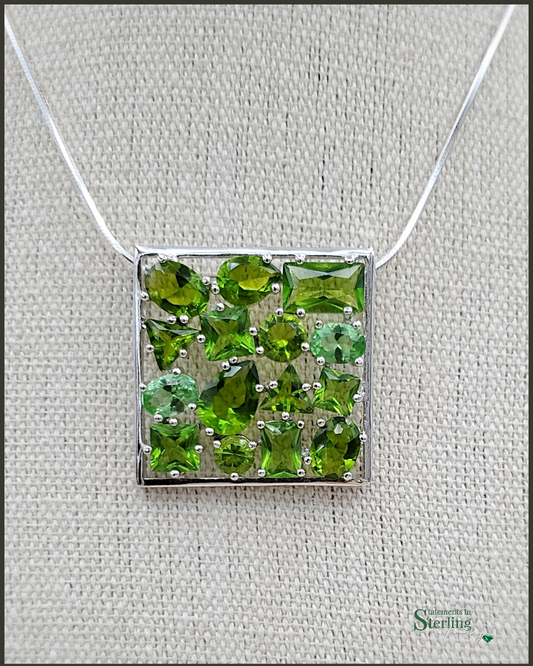 Peridot and Sterling Silver Droplet Pendant