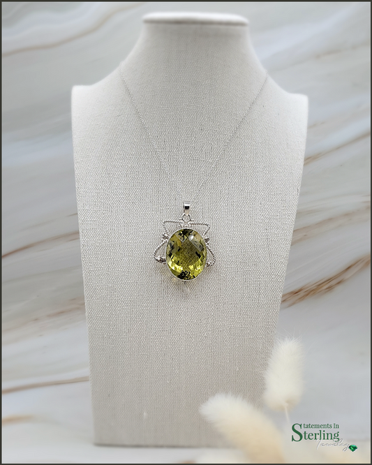 Citrine and Sterling Silver Pendant