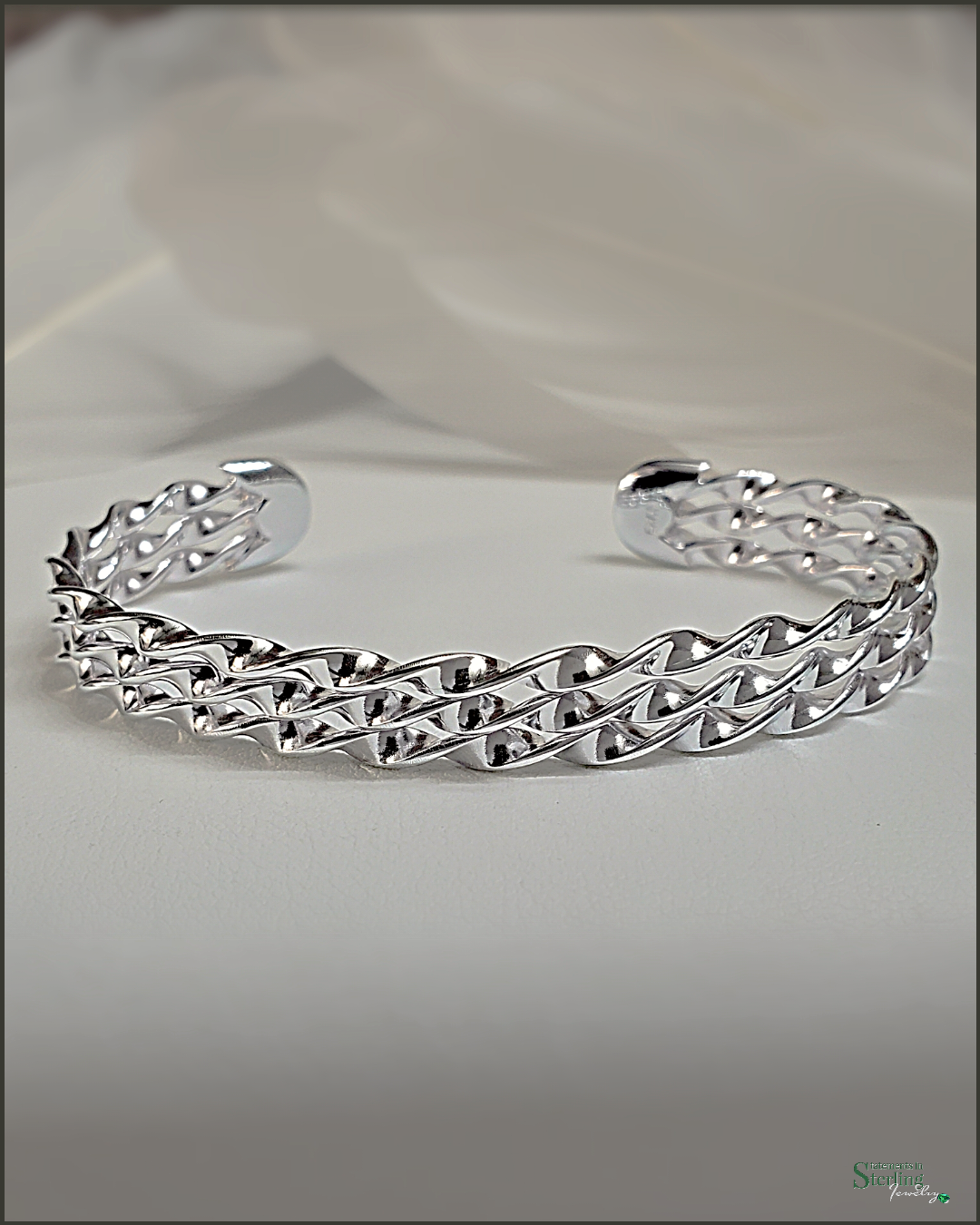 Sterling Silver Triple Twist Cuff Bracelet