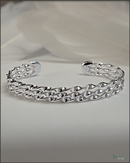 Sterling Silver Triple Twist Cuff Bracelet