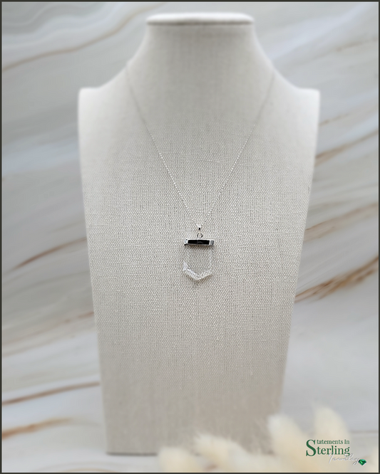 Clear Quartz and Sterling Silver Pendant