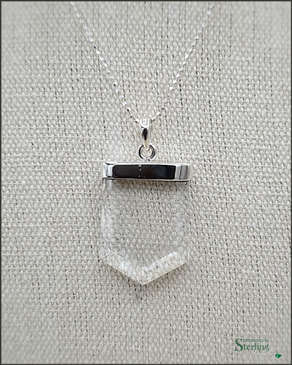 Clear Quartz and Sterling Silver Pendant