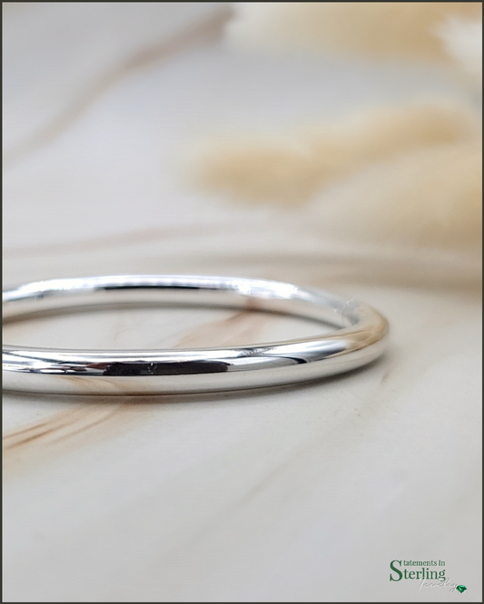 Solid Sterling Silver Baby Bangle Bracelet