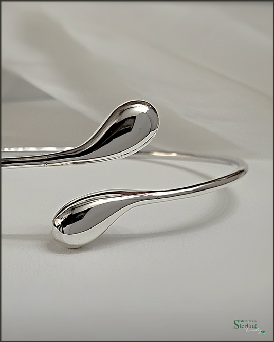 Sterling Silver Teardrop Bangle Bracelet