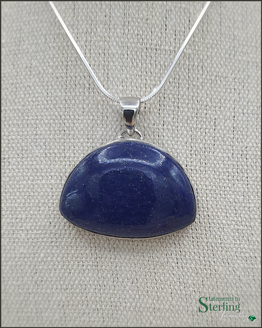 Sterling Silver and Lapis Bold Pendant