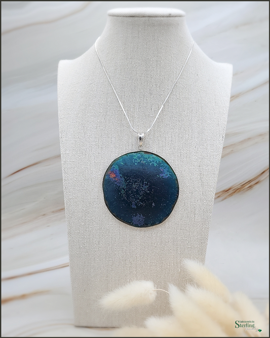 Roman Glass and Sterling Silver Statement Pendant II