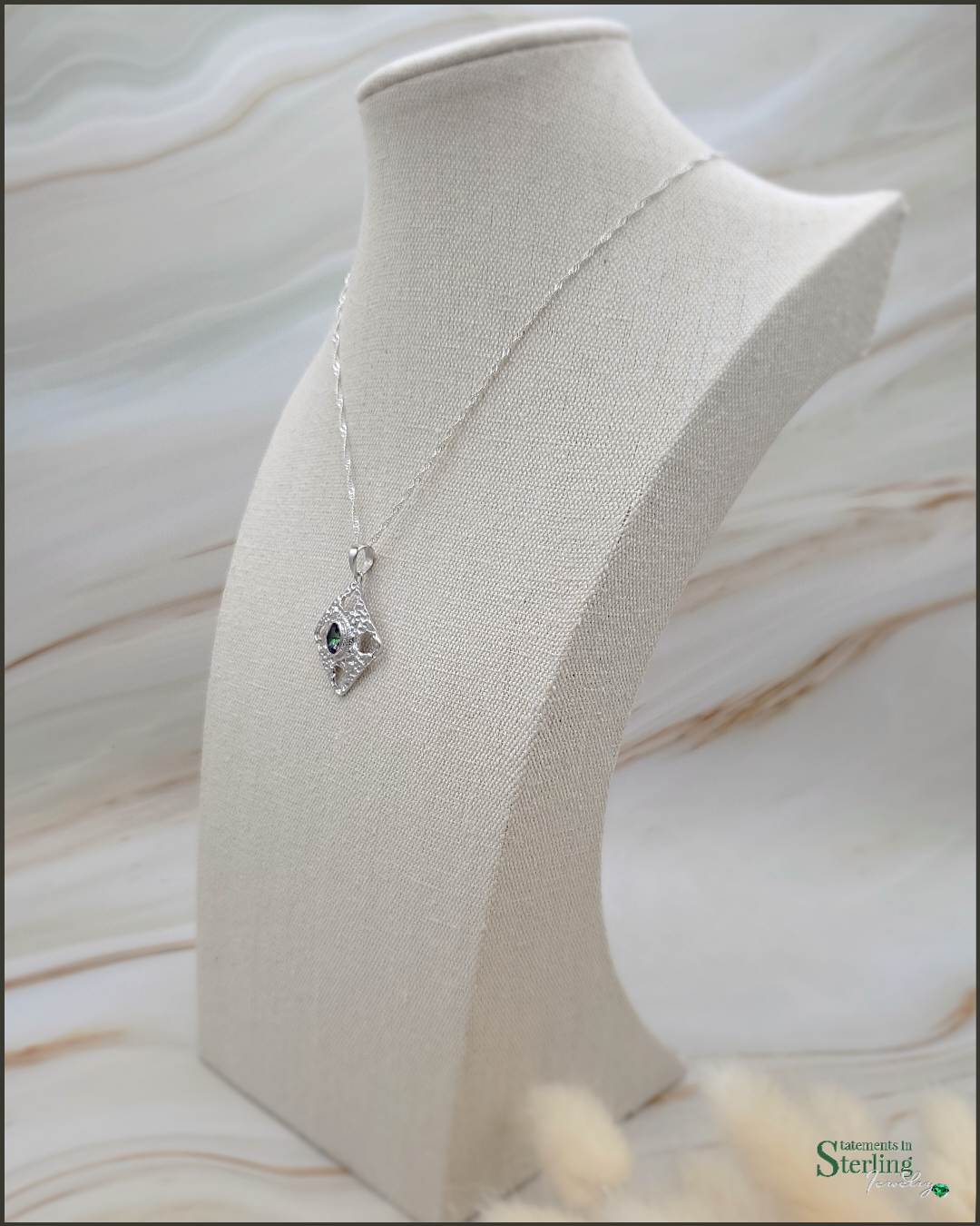 Gemstone Heart Cutout Pendant in Mystic Quartz and Sterling Silver