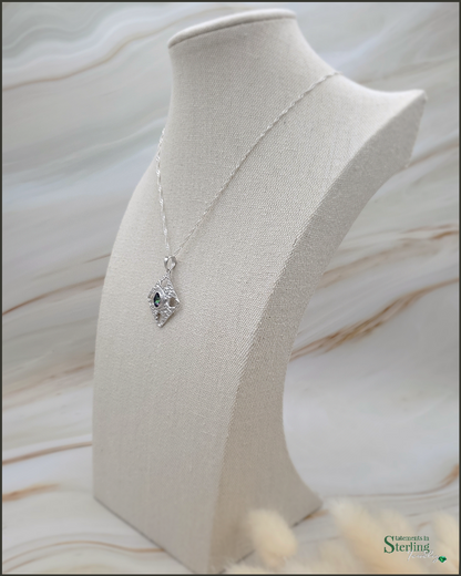 Gemstone Heart Cutout Pendant in Mystic Quartz and Sterling Silver