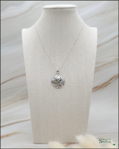 Gemstone Butterfly Cutout Pendant in Peridot and Sterling Silver