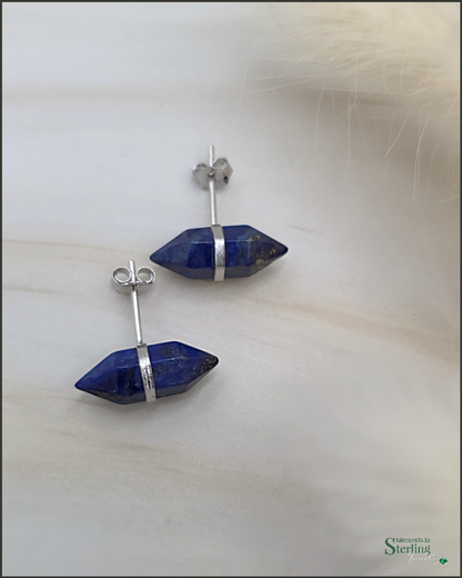 Lapis Lazuli and Sterling Silver Stud Earrings II