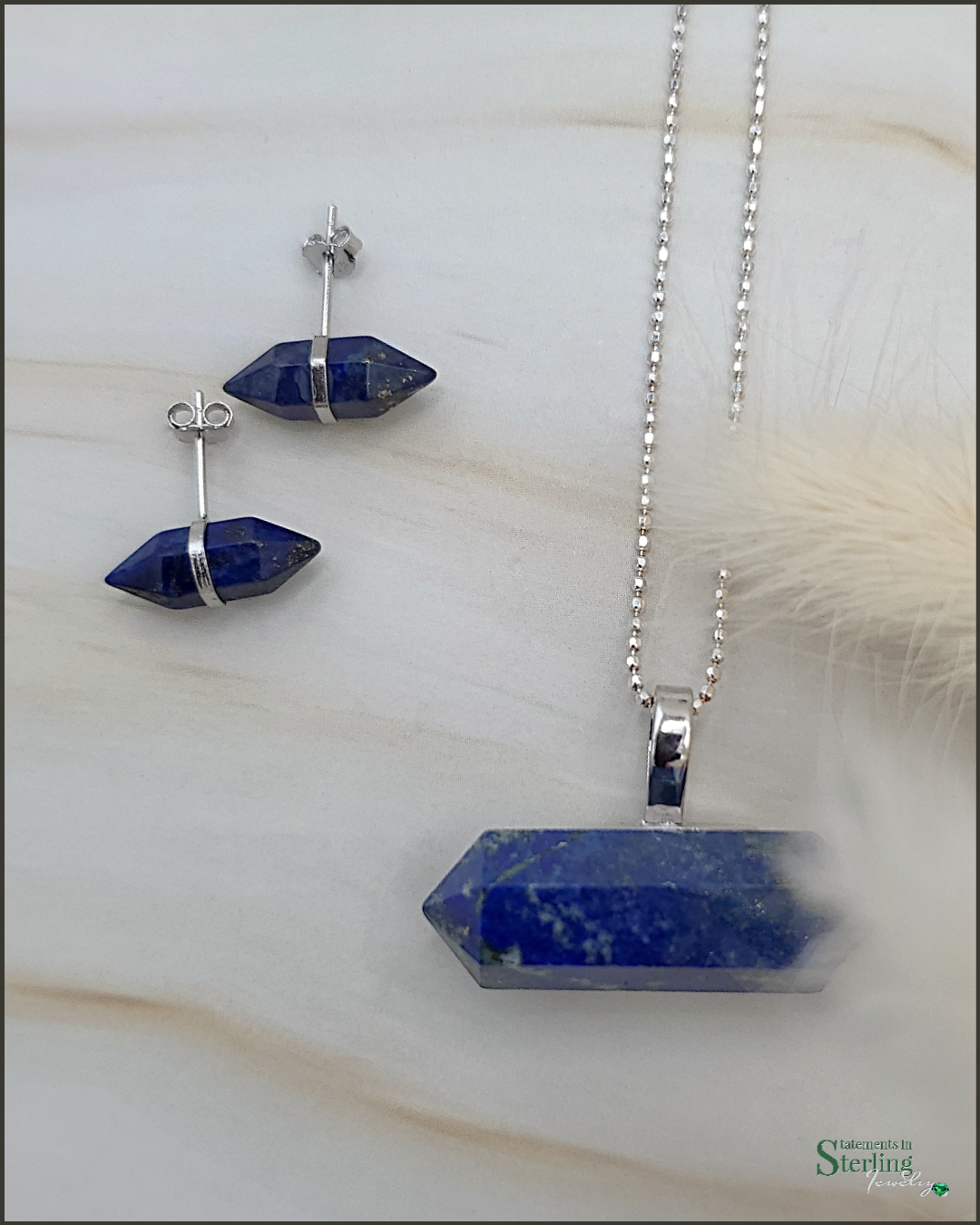 Lapis Lazuli and Sterling Silver Stud Earrings II