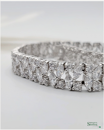 Vintage Sterling Silver and Cubic Zirconia Elegance Bracelet