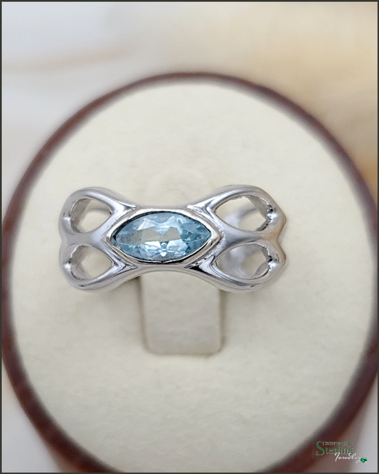 Gemstone and Sterling Silver Ring in Blue Topaz