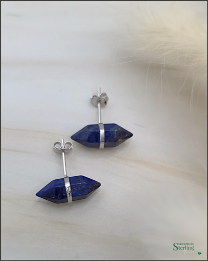 Lapis Lazuli and Sterling Silver Stud Earrings II