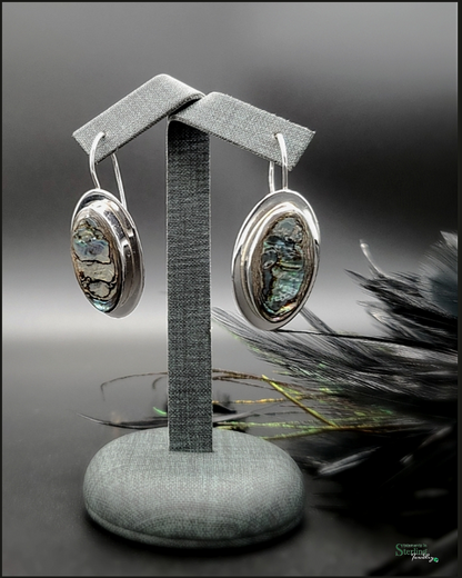 Abalone Shell and Sterling Silver Drop Earrings