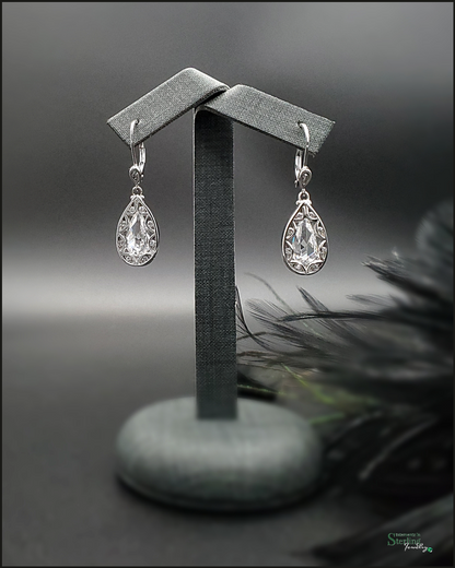 Vintage Tacori Sterling Silver and Cubic Zirconia Earrings