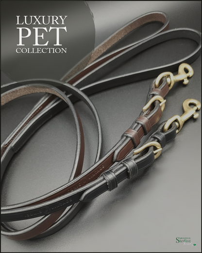 Iconic Vintage IV LUXE Handcrafted Leather Dog Leash in Black