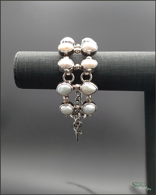 Vintage Freshwater Pearl and Sterling Silver Bracelet