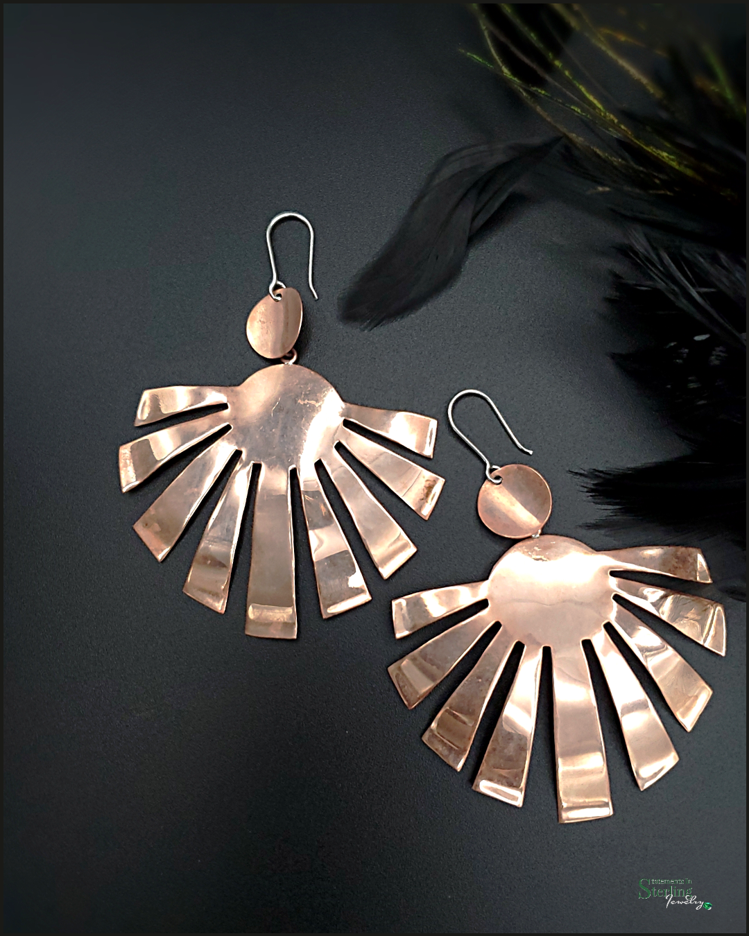 Copper Shell Statement Earrings in Polished