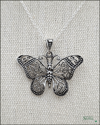 Sterling Silver Butterfly Pendant I