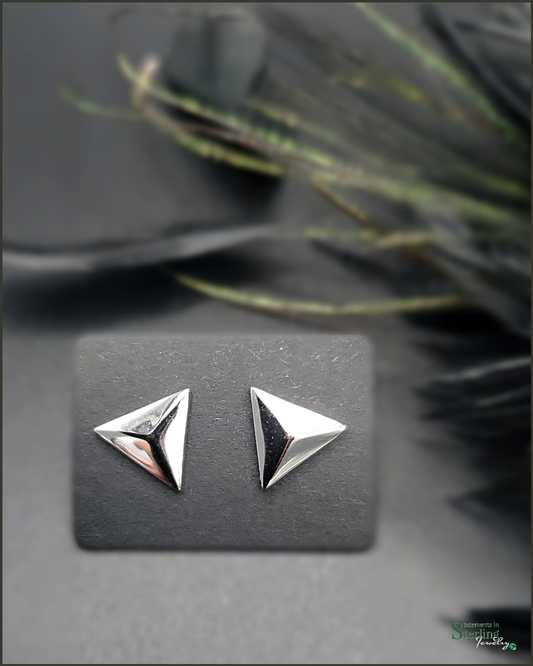 Sterling Silver Triangle Stud Earrings