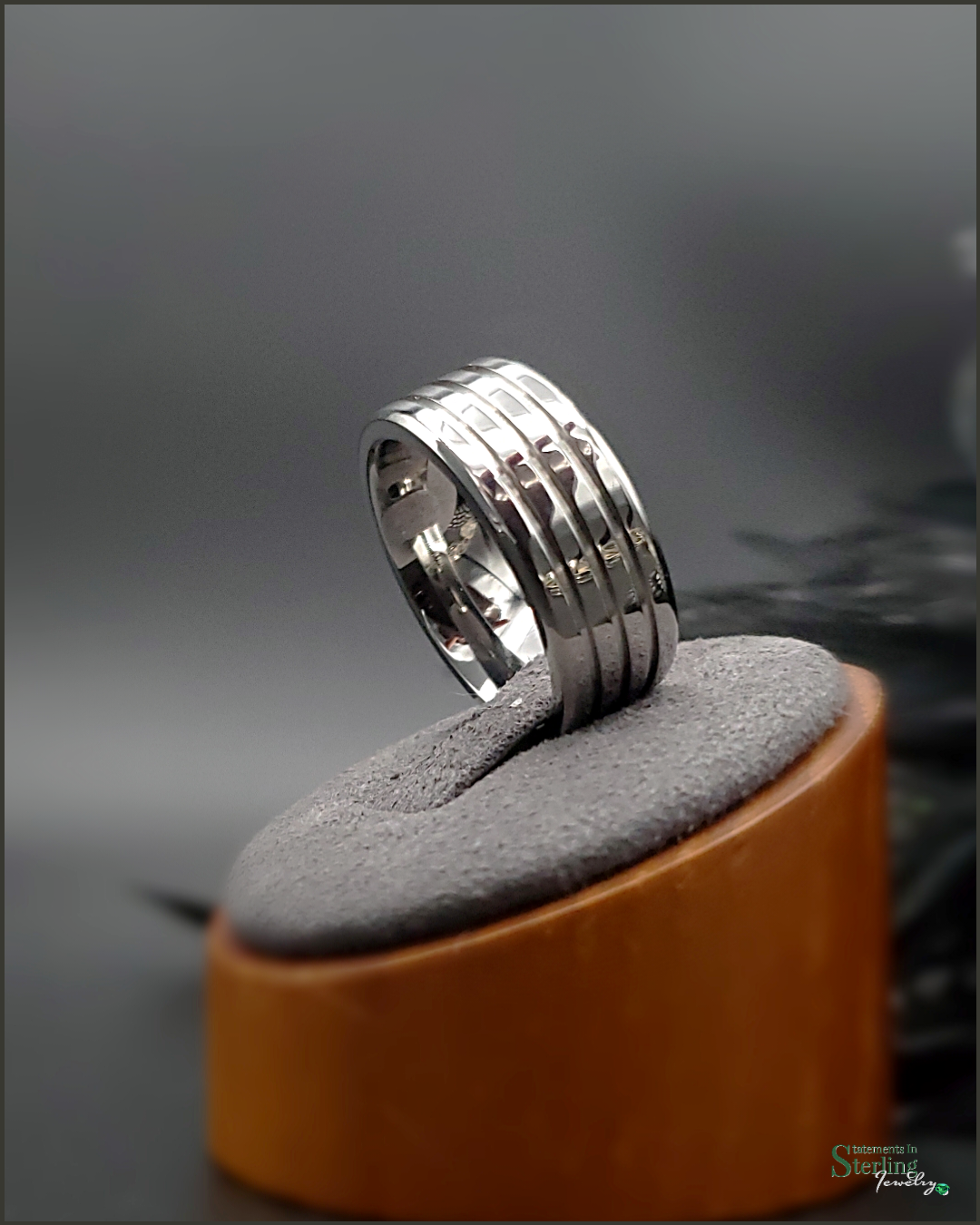 Stainless Steel Layered Ring Band in Polished