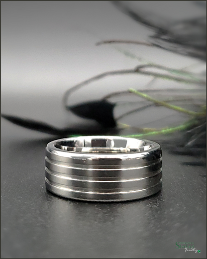 Stainless Steel Layered Ring Band in Polished