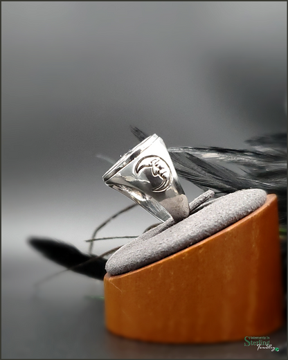 Compass Ring in Polished Sterling Silver