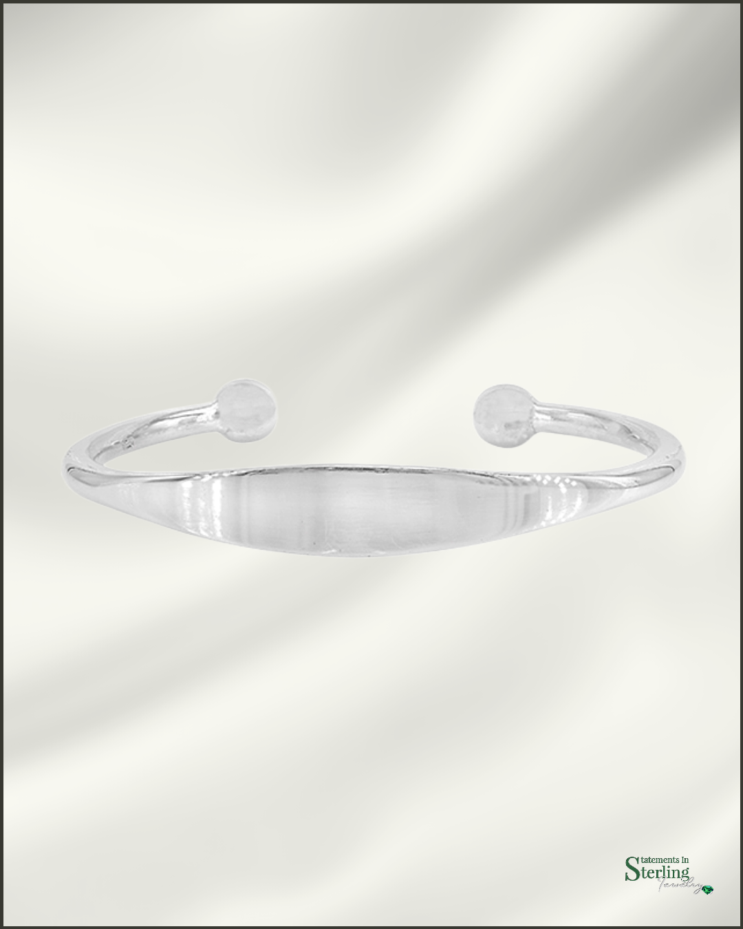 Solid Sterling Silver Baby Cuff Bracelet