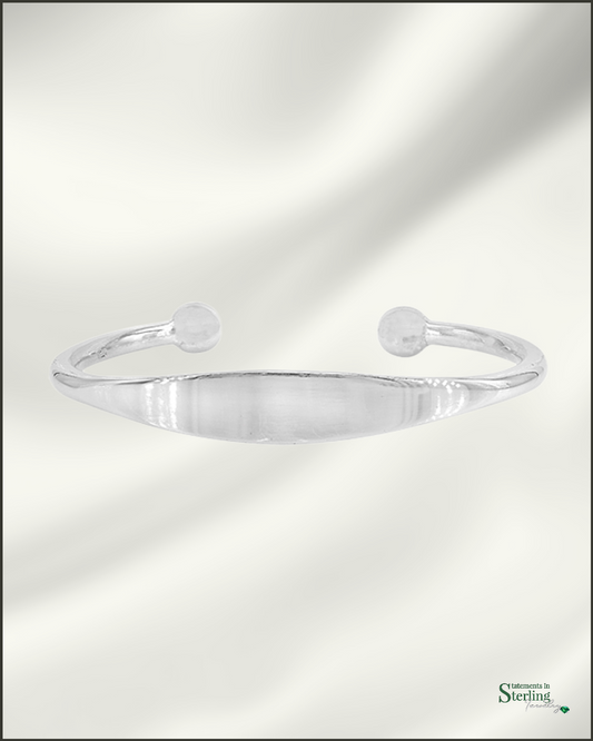 Solid Sterling Silver Baby Cuff Bracelet