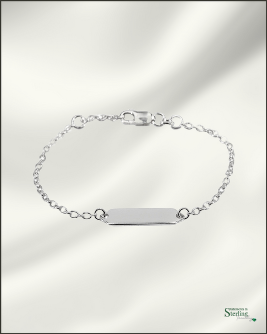Sterling Silver Baby ID Bracelet